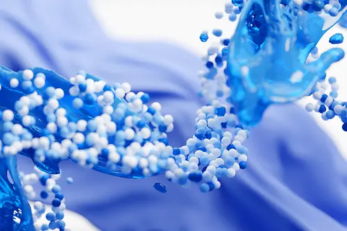 : Imagine abstractă în culori albastre care simbolizează un proces de spălare 