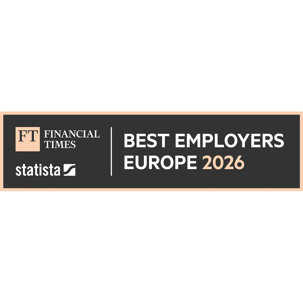 Sigla premiului „Best employers Europe 2026”.