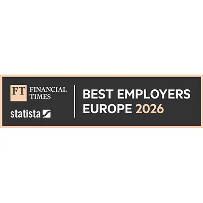 Sigla premiului „Best employers Europe 2026”.