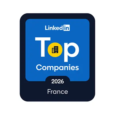 Sigla premiului „LinkedIn top companies”.